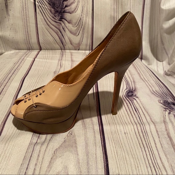 L.A.M.B Women’s Peep Toe Pumps SZ 7.5 - Picture 3 of 8